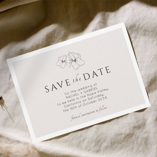 neutraal | Moderne Gouden Bloemen Vlak Save The Da Date