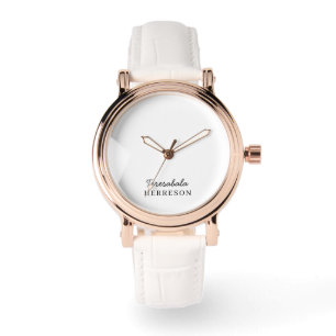 Neutraal Monogram Modern Minimalistisch Stijlvol O Horloge