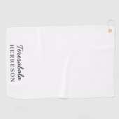 Neutraal Monogram | Moderne Minimalistische Golfst Golfhanddoek (Horizontaal)