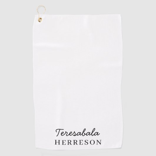 Neutraal Monogram | Moderne Minimalistische Golfst Golfhanddoek (Voorkant)