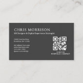 Neutraal Monogram Professionele QR Code Foto Visitekaartje (Achterkant)