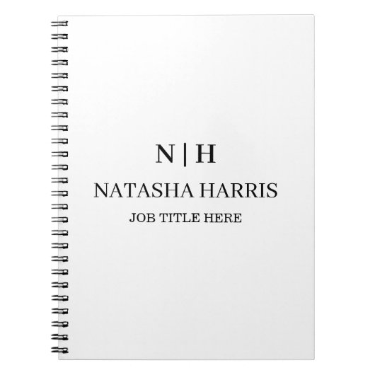 Neutraal Monogram Zakelijk Kado Notebook Notitieboek (Voorkant)