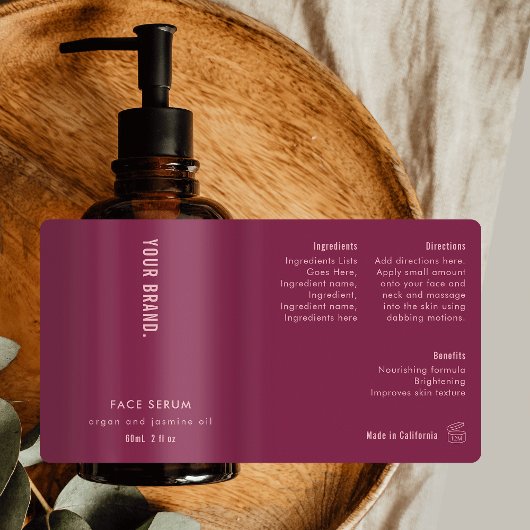 Neutraal Mulberry & Roze 2oz druppelaar Flesetiket Etiket