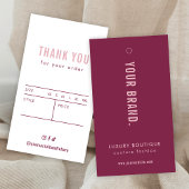 Neutraal Mulberry & Roze Kledinglabel Hang Label Visitekaartje