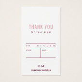 Neutraal Mulberry & Roze Kledinglabel Hang Label Visitekaartje (Achterkant)