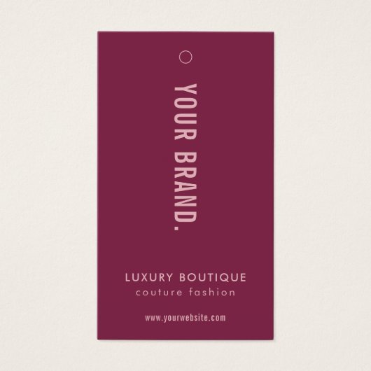 Neutraal Mulberry & Roze Kledinglabel Hang Label Visitekaartje (Voorkant)