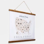 Neutraal nationaal park Woodland Nursery Decor Hangend Wandkleed (Gebogen)