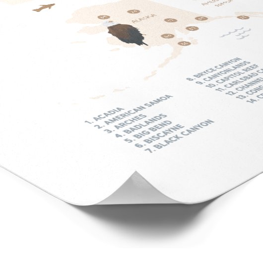 Neutraal nationaal park Woodland Nursery Decor Poster (Hoek)