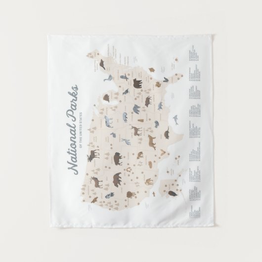 Neutraal nationaal park Woodland Nursery Decor Wandkleed (Voorkant)