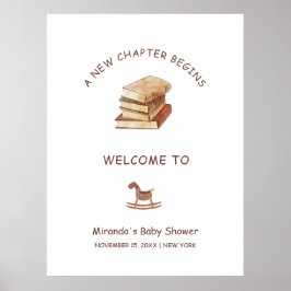 Neutraal Nieuw Chapter Book Baby shower Welkom Poster