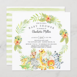 Neutraal Oerwoud Baby shower Kaart