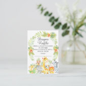 Neutraal Oerwoud Dieren Baby shower Dierriene Raff Informatiekaartje (Staand voorkant)