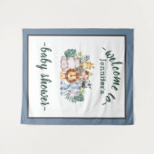 Neutraal Oerwoud Safari Dieren Baby shower Wild On Wandkleed (Voorkant (horizontaal))