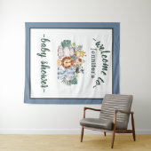 Neutraal Oerwoud Safari Dieren Baby shower Wild On Wandkleed (In Situ (horizontaal))