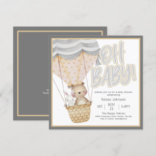 Neutraal Oh Baby Woodland Dieren Baby shower Kaart