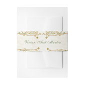 Neutraal okercrème en  groen rustiek uitnodigingen wikkel (Voorkant Voorbeeld)