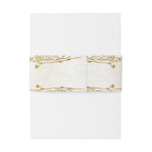 Neutraal okercrème en  groen rustiek uitnodigingen wikkel (Achterkant Voorbeeld)