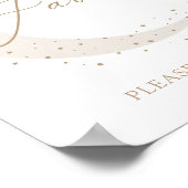 Neutraal Over de Maan Baby shower Guns Sign Poster (Hoek)