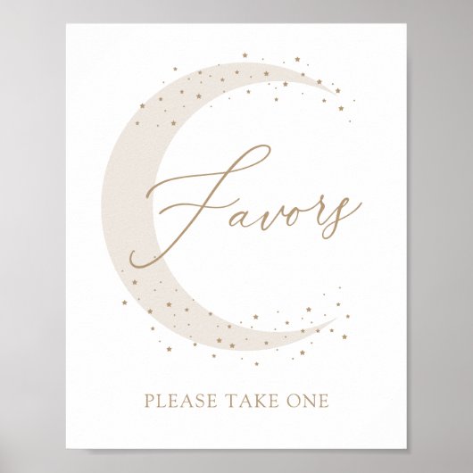 Neutraal Over de Maan Baby shower Guns Sign Poster (Voorkant)