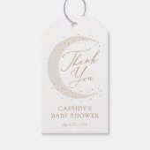 Neutraal Over the Moon Baby shower Cadeaulabel (Voorkant)