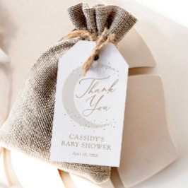 Neutraal Over the Moon Baby shower Cadeaulabel