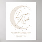 Neutraal Over the Moon Baby shower Luierloof Poster (Voorkant)