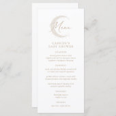 Neutraal Over the Moon Baby shower Menu (Voorkant / Achterkant)