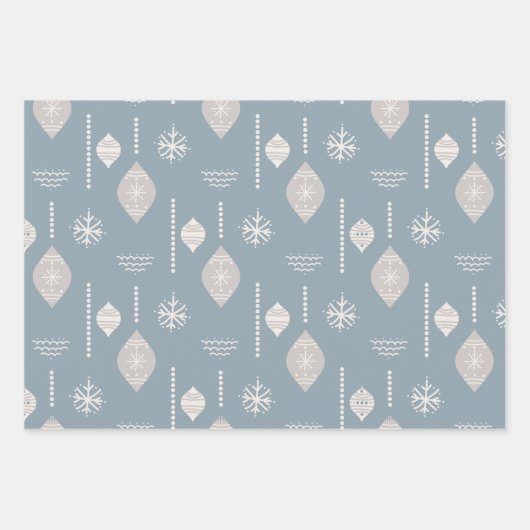 Neutraal palat Bauble and Kerststerren Inpakpapier Vel (Voorkant 2)