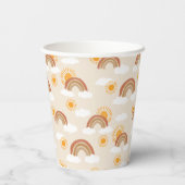 Neutraal Palet Boheemse Baby Regenboog Patroon Papieren Bekers (Achterkant)