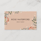 Neutraal palet Boho wilde bloemen Visitekaartje (Voorkant)