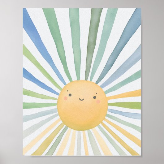 Neutraal Palet Zon Print Kind Kamer Decor (Voorkant)