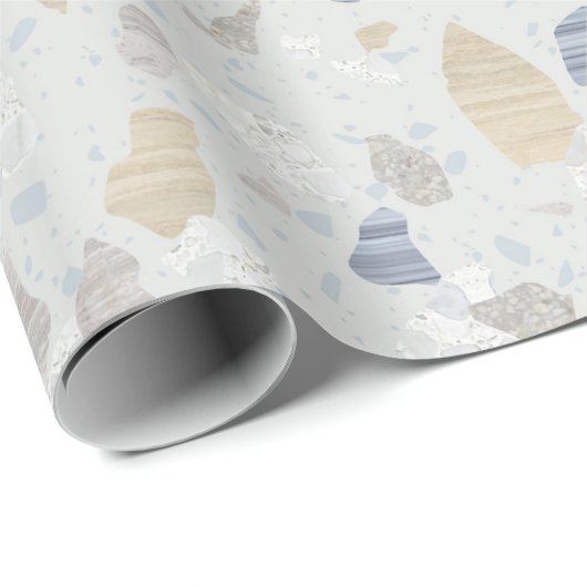 Neutraal papier met terrazzo tegelafdruk (Rol Hoek)