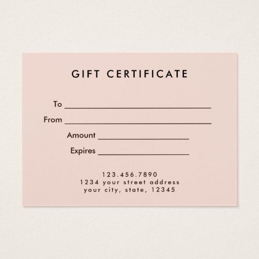 Neutraal pasteelschottencertificaat visitekaartje (Achterkant)