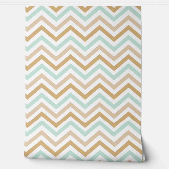 Neutraal pastel Chevron patroon Behang (Afrollen)
