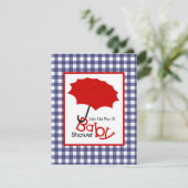 Neutraal Patriottisch Baby shower - Rood wit & bla Kaart (Staand voorkant)