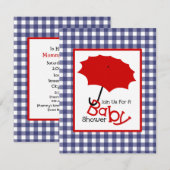 Neutraal Patriottisch Baby shower - Rood wit & bla Kaart (Voorkant / Achterkant)