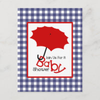 Neutraal Patriottisch Baby shower - Rood wit & bla