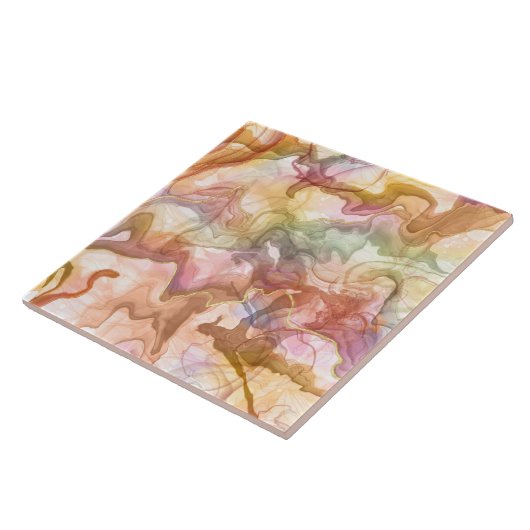 Neutraal patrooninterieur keramische tegel tegeltje (Zijkant)