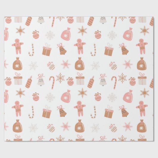 Neutraal peperkoek kerst inpakpapier (Vlak)