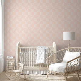 Neutraal Perzik Trellis Botanisch patroon Behang