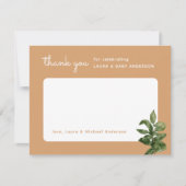 Neutraal Plant Boho Regenboog Baby shower Bedankkaart (Voorkant)