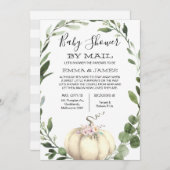 Neutraal pompoen Baby shower per post uitnodiging (Voorkant / Achterkant)