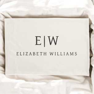 Neutraal Professioneel Eenvoudig Monogram Minimali Kussensloop