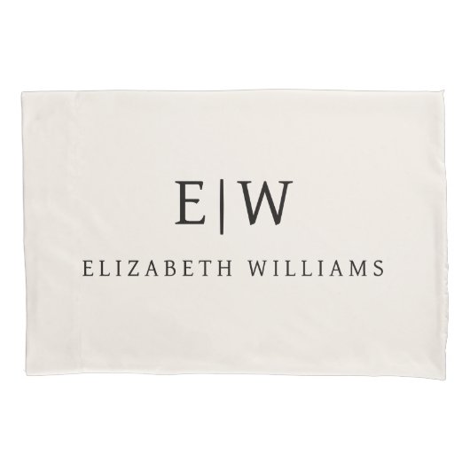 Neutraal Professioneel Eenvoudig Monogram Minimali Kussensloop (Voorkant)