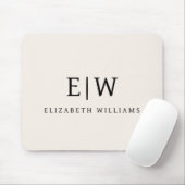 Neutraal Professioneel Eenvoudig Monogram Minimali Muismat (Met muis)