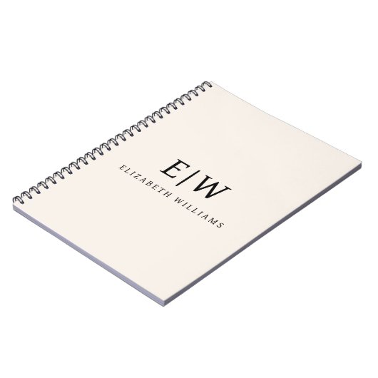 Neutraal Professioneel Eenvoudig Monogram Minimali Notitieboek (Linkerzijde)