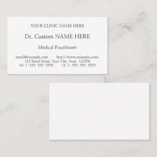 Neutraal, professioneel Visitekaartje (Voorkant / Achterkant)