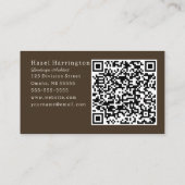 Neutraal QR Code Visitekaartje Abstract bruin (Achterkant)