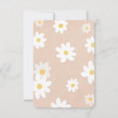 Neutraal Retro Daisies-Baby shower Bedankkaart (Achterkant)