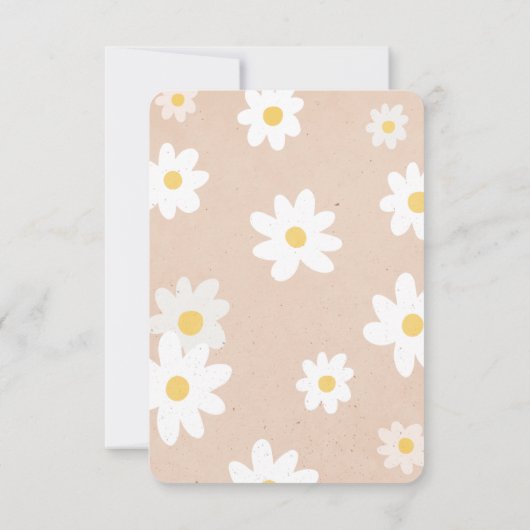 Neutraal Retro Daisies-Baby shower Bedankkaart (Achterkant)